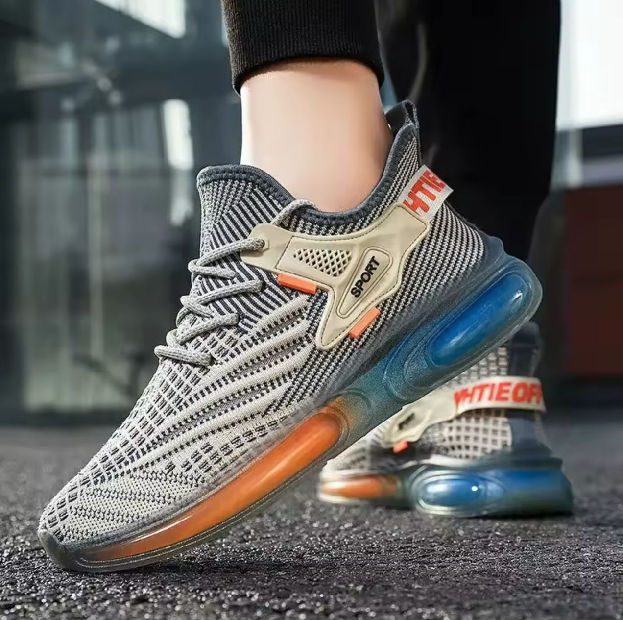 Mens Grey Air Max Casual Running Shoes Colorful Gym Trainers